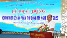 Ông Nguyễn Lương Bảy - PGĐ Sở Công Thương, Phó Ban Tổ chức Hội thi phát biểu tại Lễ phát động